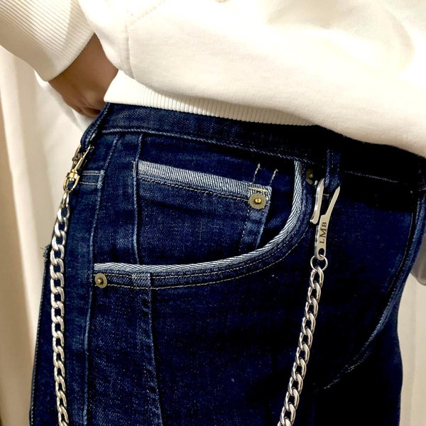 Chaîne de portefeuille en acier inoxydable - Crochet en acier inoxydable - Accessoires pour hommes ou femmes - Chaîne de jeans - Chaîne de pantalon - Cadeau pour lui - Cadeau pour elle