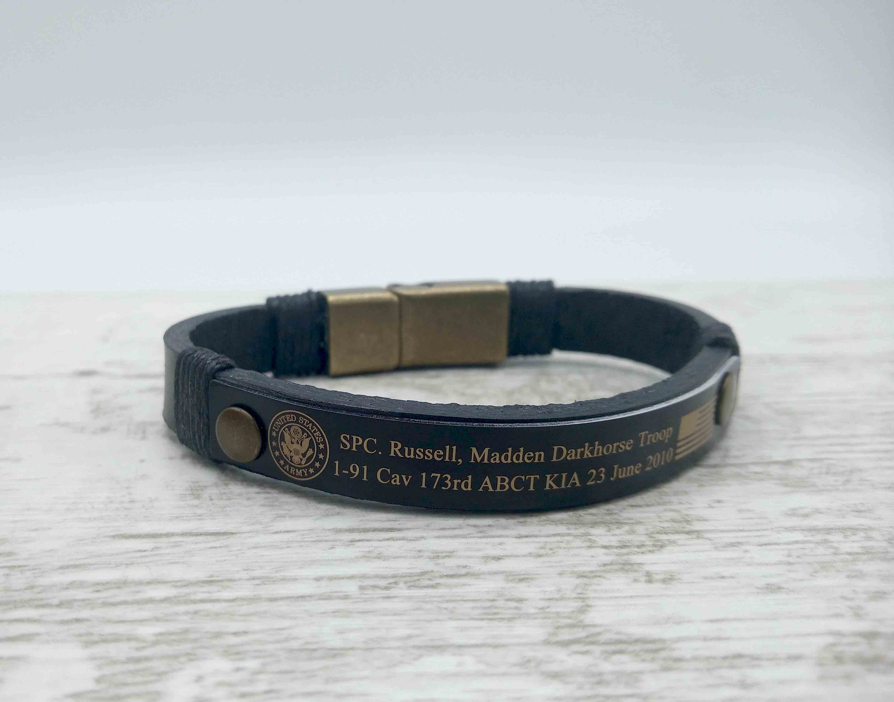 Army Military Memorial Bracelet KIA Bracelet Engraved Etsy UK
