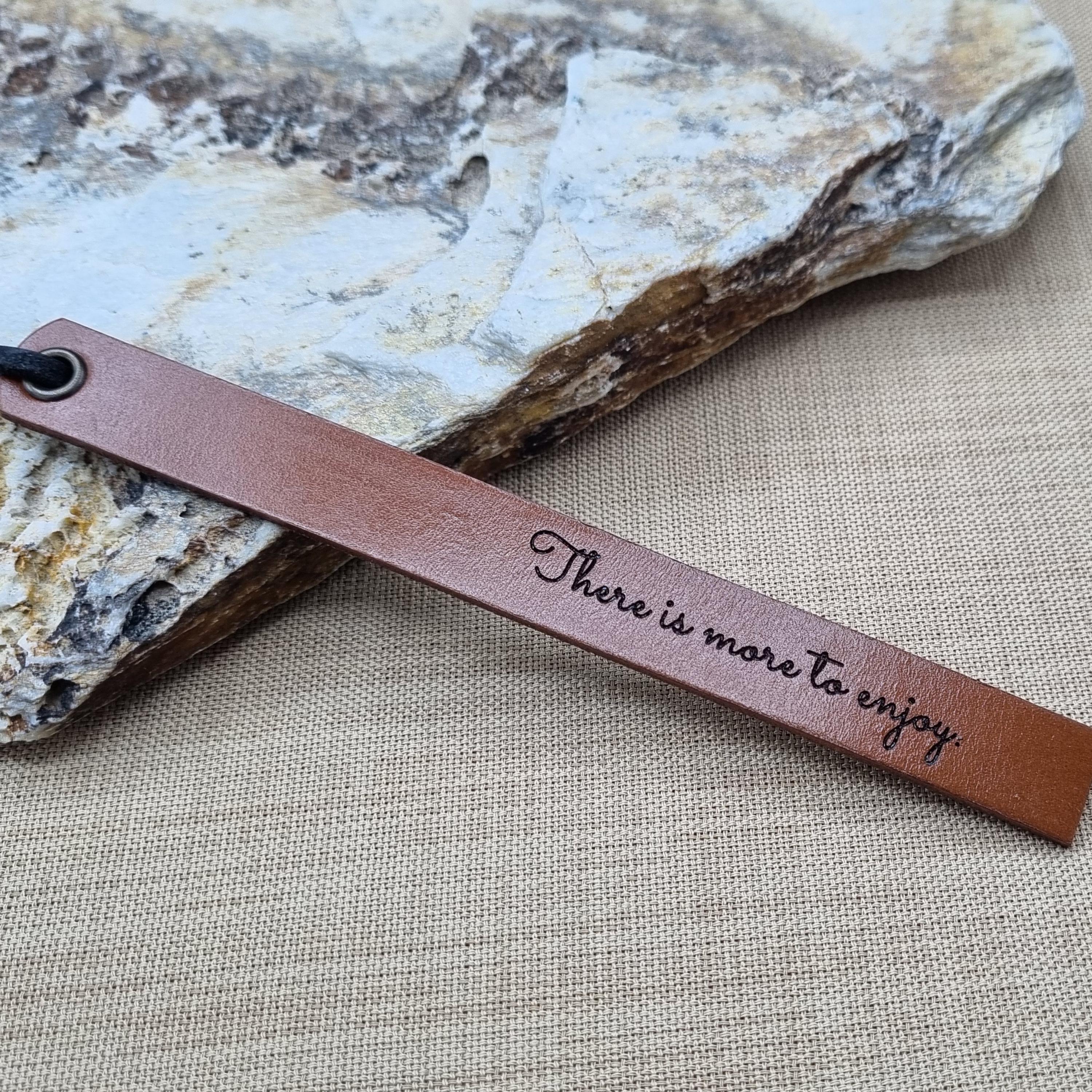 Personalized Leather Bookmark – Custom Name, Initials, Symbol & Quote ...