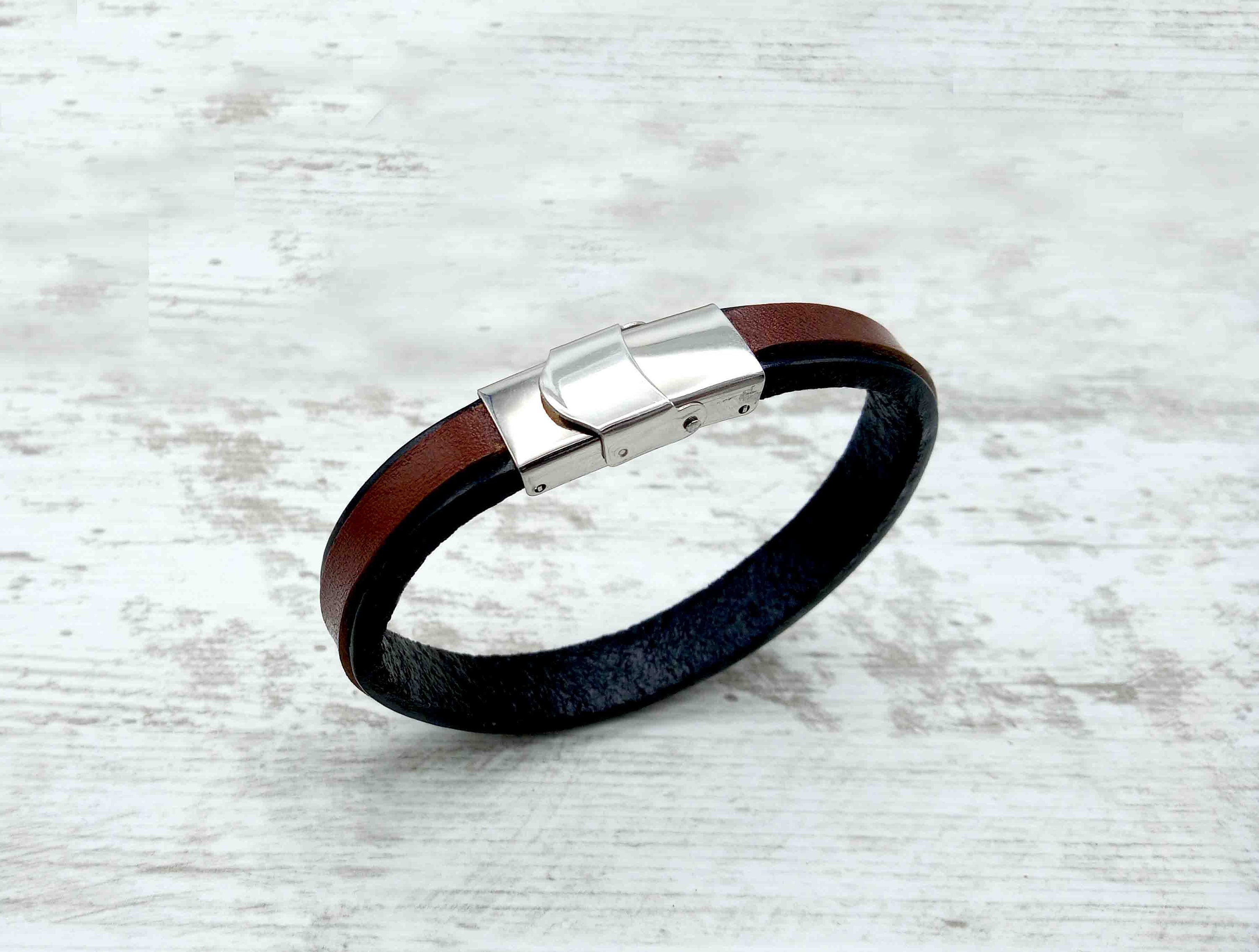 Custom Engraved Coordinates Leather Bracelet Boyfriend | Etsy