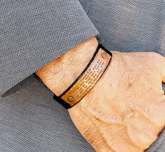 Christian Leather Bracelet for Men – Bible Verse Gift – Custom