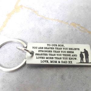 To My Son Keychain, Gift for Son, Inspirational Engraved Keychain, Birthday Gift for Son, Graduation Gift for Son from Mom
