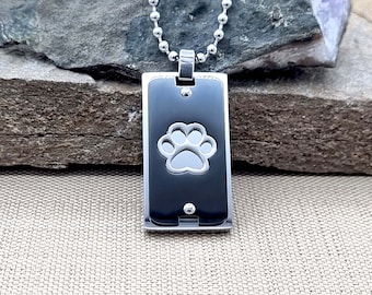 Dog or Cat Paw Print Pendant, Perfect Gift for Dog Lovers, Personalized Paw Print Necklace for Men's, Pet Lovers Gift
