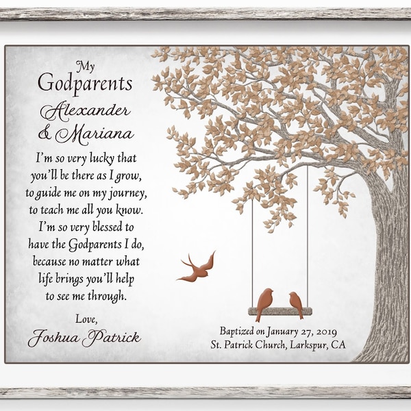 Gift For Godparents - Godparents Gift - Personalized Gift For Godparents - Godparents Poem