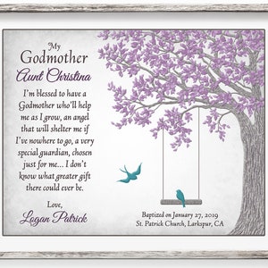 Personalized Godmother Gift Gift For Godmother Gift From Godchild Godmother Poem Godmother Print image 1