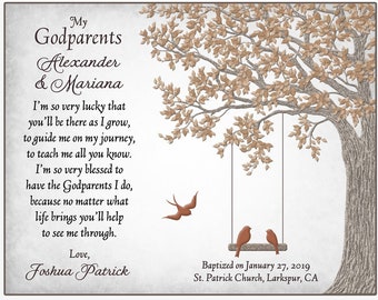 Gift For Godparents - Godparents Gift - Personalized Gift For Godparents - Godparents Poem