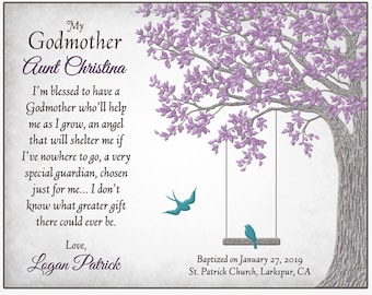 Personalized Godmother Gift - Gift For Godmother - Gift From Godchild - Godmother Poem - Godmother Print