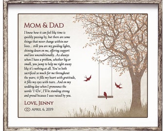 Parents Of Bride Gift - Wedding Gift for Parents - Wedding Day Gifts For Mom And Dad - Personalized Wedding Gift  - Mom Dad Wedding Poem