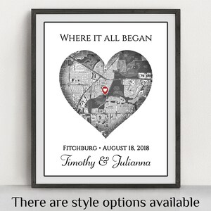 Valentines Gift For Him, Custom Heart Map, Where We Met, Valentines Gift For Husband, Anniversary, Wife Valentines Gift, Engagement