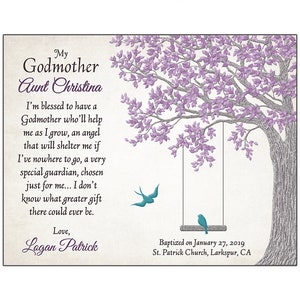 Personalized Godmother Gift Gift For Godmother Gift From Godchild Godmother Poem Godmother Print image 5