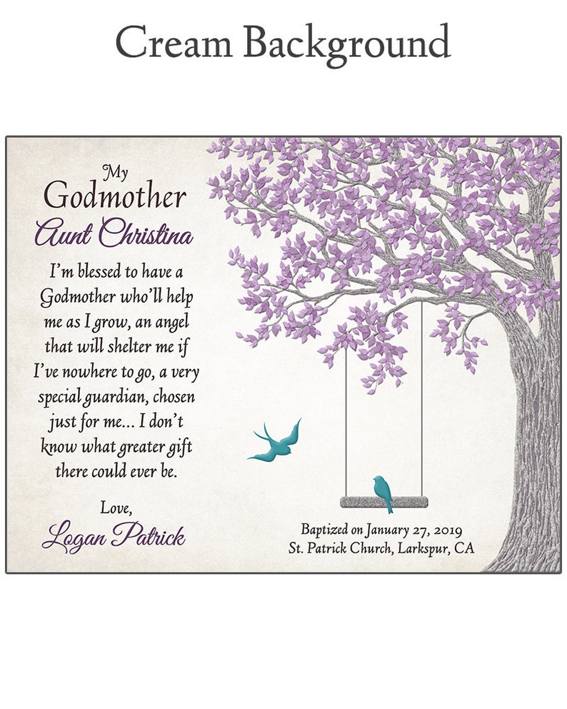 Personalized Godmother Gift Gift For Godmother Gift From Godchild Godmother Poem Godmother Print image 5