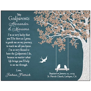 Gift For Godparents Godparents Gift Personalized Gift For Godparents Godparents Poem image 9