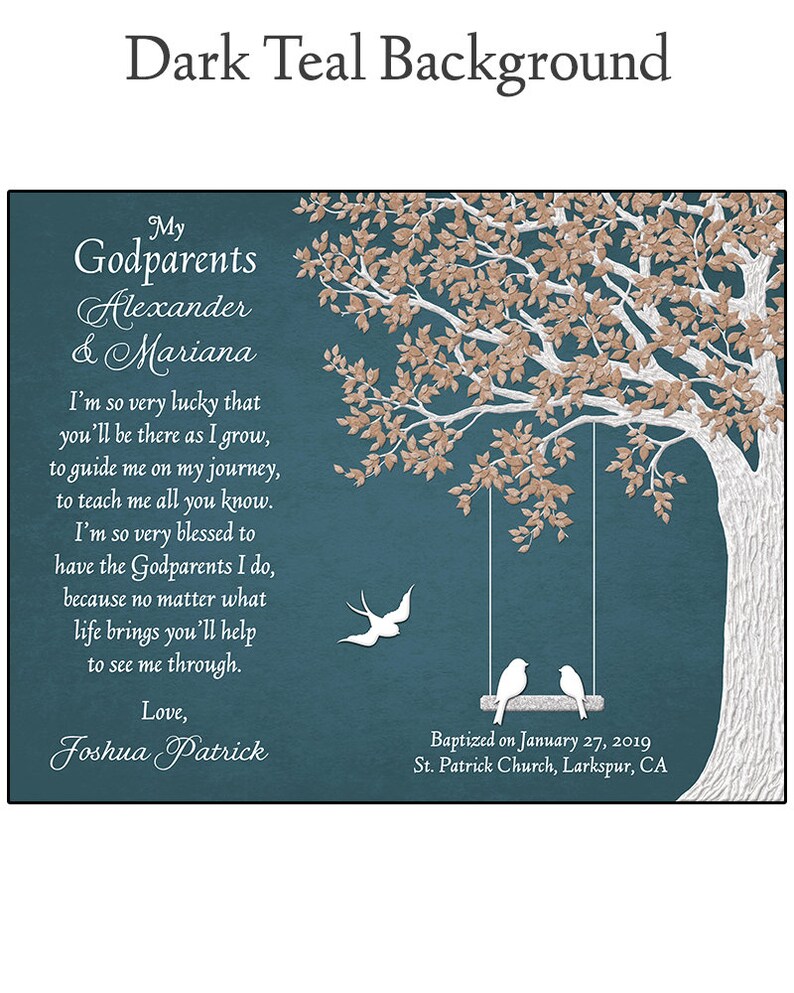 Gift For Godparents Godparents Gift Personalized Gift For Godparents Godparents Poem image 9