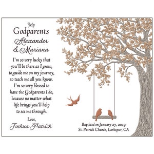 Gift For Godparents Godparents Gift Personalized Gift For Godparents Godparents Poem image 8