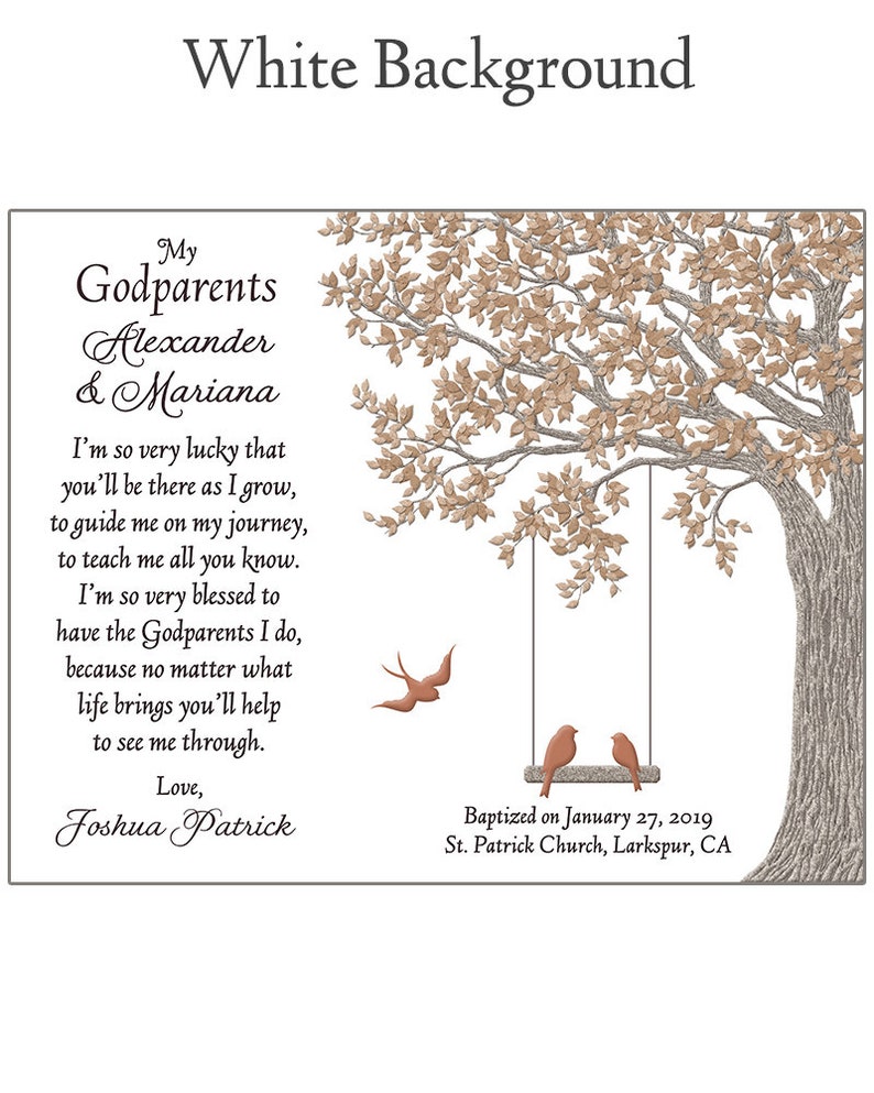 Gift For Godparents Godparents Gift Personalized Gift For Godparents Godparents Poem image 8