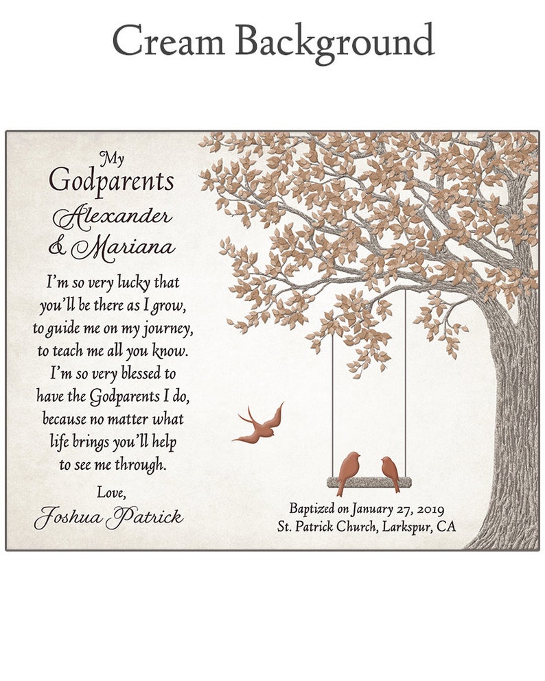 Gift For Godparents Godparents Gift Personalized Gift For Godparents Godparents Poem image 5