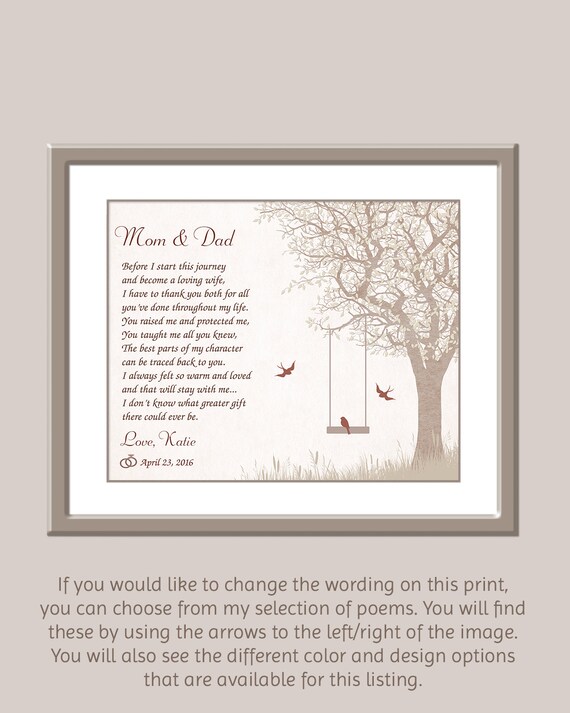 Parents Of Bride Gift Wedding Gift for Parents Wedding Day Etsy