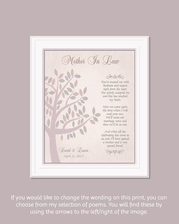 Mother In Law Gift Wedding Thank You Gift For Grooms Mom Etsy