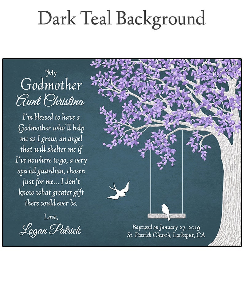 Personalized Godmother Gift Gift For Godmother Gift From Godchild Godmother Poem Godmother Print image 9