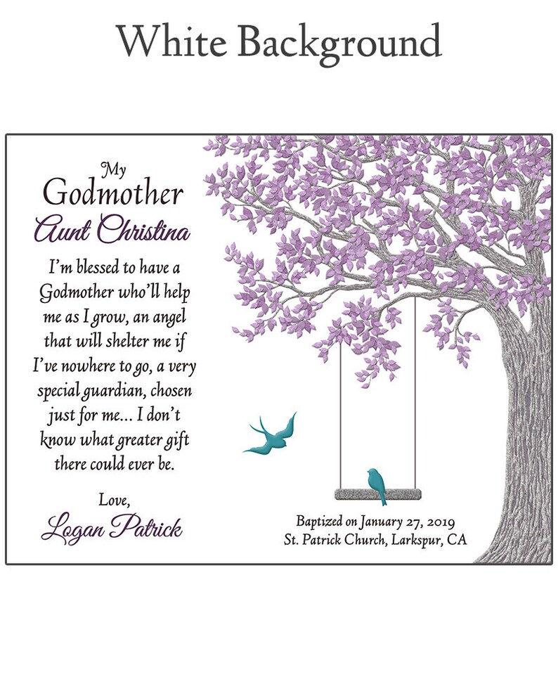 Personalized Godmother Gift Gift For Godmother Gift From Godchild Godmother Poem Godmother Print image 8