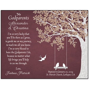 Gift For Godparents Godparents Gift Personalized Gift For Godparents Godparents Poem image 7