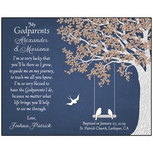 Gift For Godparents Godparents Gift Personalized Gift For Godparents Godparents Poem image 6