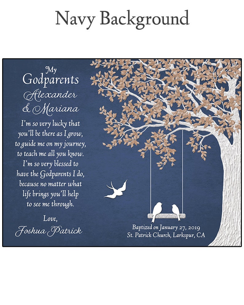 Gift For Godparents Godparents Gift Personalized Gift For Godparents Godparents Poem image 6