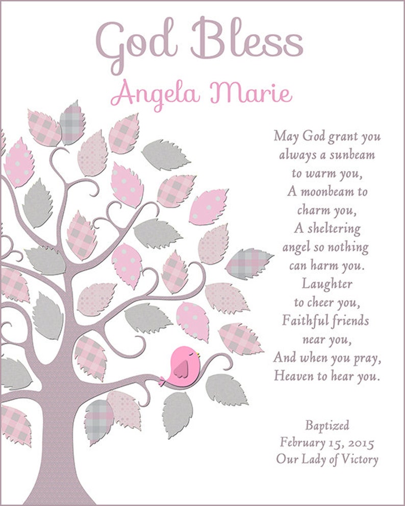 Girls Baptism Gift Baptism Gift For Girls Girls Christening Gift Christening Gift For Girls Baptism Print Baptism Sign image 2