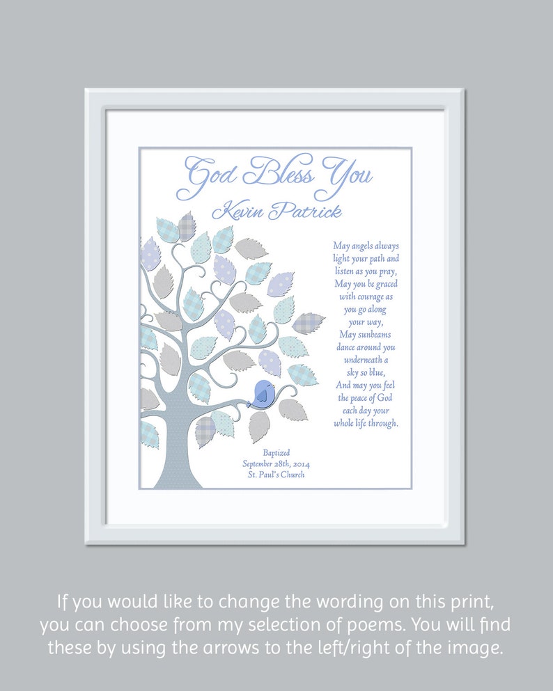 Baby Baptism Gift Baptism Print personalized baptism gift Unique Baptism Gift Baby Dedication Gift Catholic Baptism Gift image 1