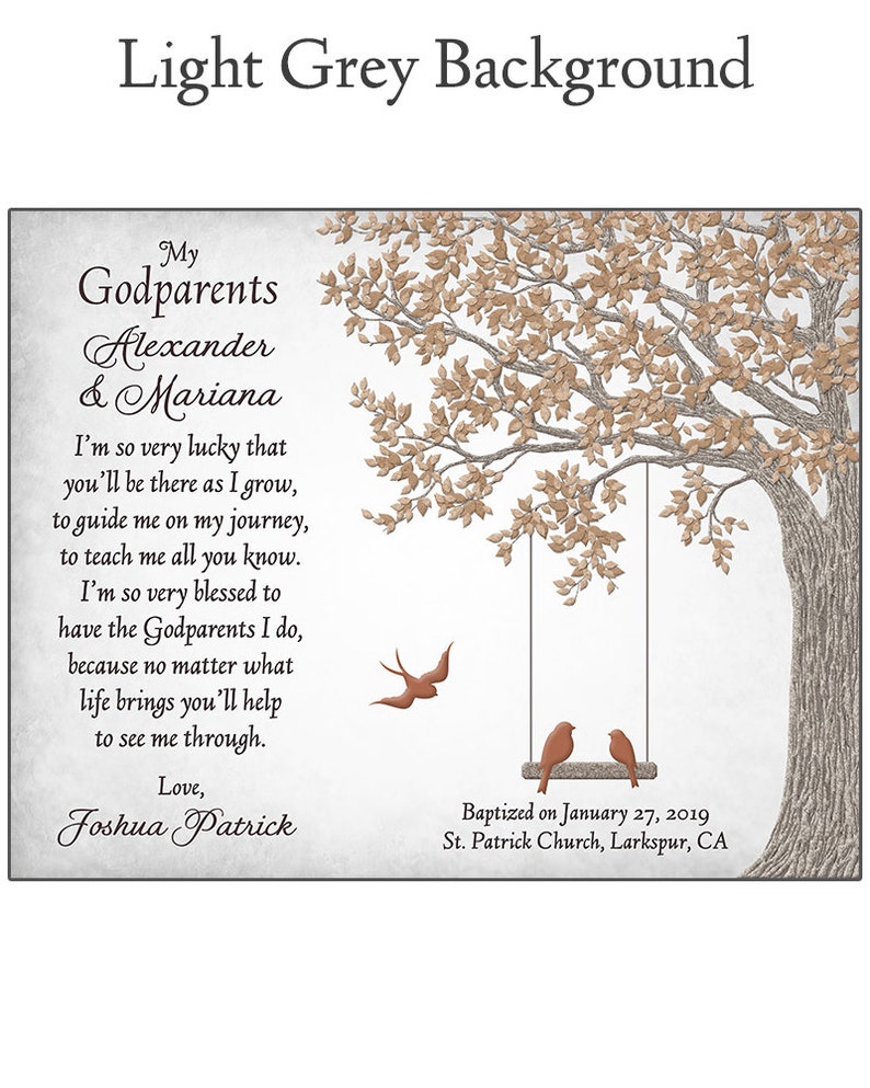 Gift For Godparents Godparents Gift Personalized Gift For Godparents Godparents Poem image 4
