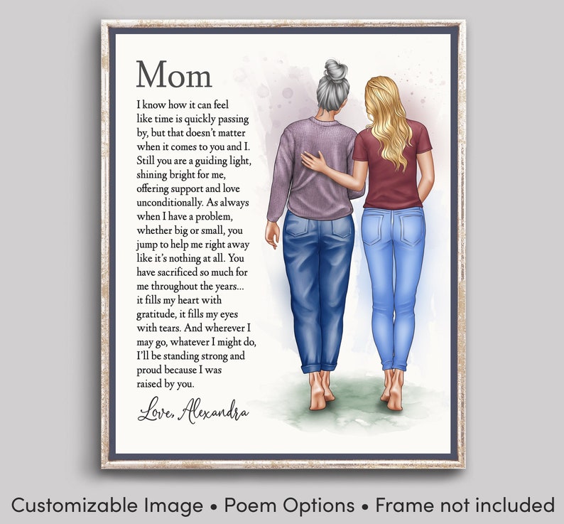 Customizable Illustration for Mom Mother Birthday Gift Mom Etsy