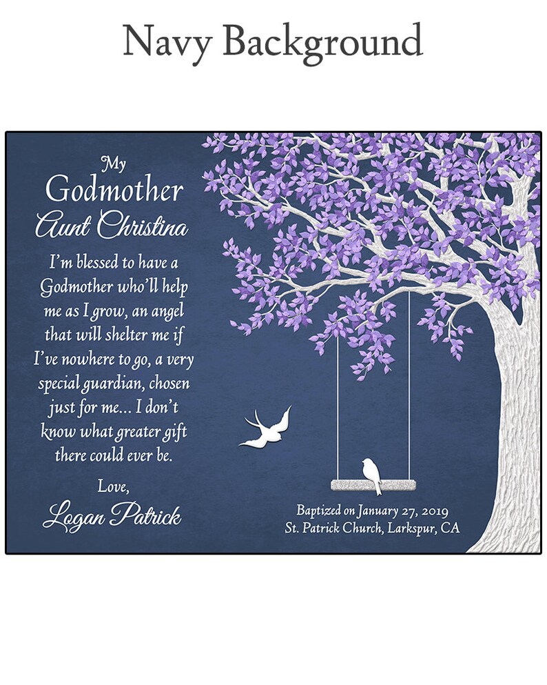 Personalized Godmother Gift Gift For Godmother Gift From Godchild Godmother Poem Godmother Print image 6