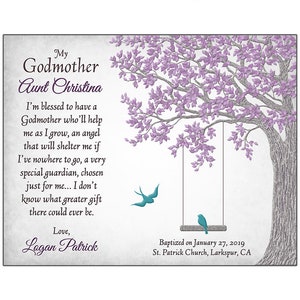 Personalized Godmother Gift Gift For Godmother Gift From Godchild Godmother Poem Godmother Print image 4