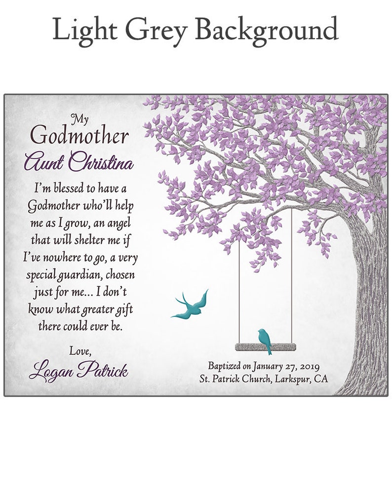 Personalized Godmother Gift Gift For Godmother Gift From Godchild Godmother Poem Godmother Print image 4