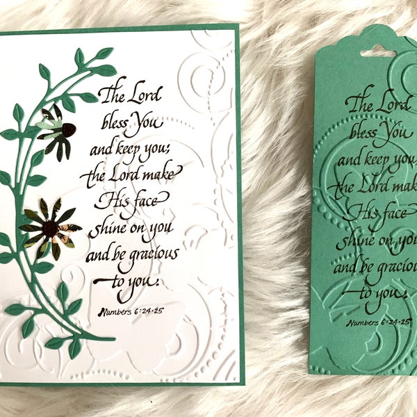 The Lord Bless You and Keep You Card and Bookmark, Handmade Bible Scripture Card and Bookmark, Christian Gifts, Numbers 6:24-25