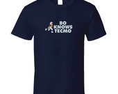 Bo Jackson Bo Knows Tecmo Bowl T Shirt-  Navy