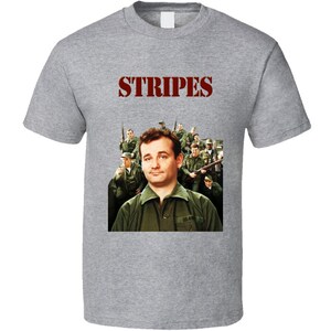 Stripes Bill Murray Retro Army Comedy Movie T Shirt