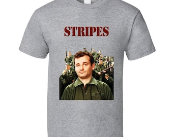 Stripes Bill Murray Retro Army Comedy Movie T Shirt