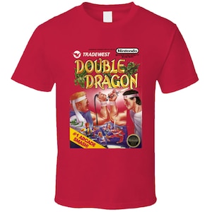 Double Dragon Retro Nes Box Art Video Game T Shirt