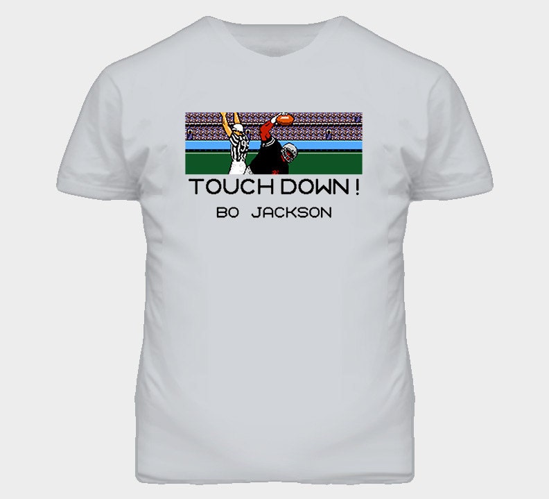 Bo Jackson Tecmo Bowl Nes T Shirt Grey