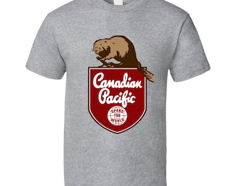Canadian Pacific Railway Logo Rail Train Retro T Shirt