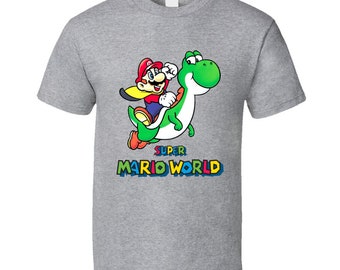 Super Mario World Super Mario Classic Box Art Retro Video Game T Shirt