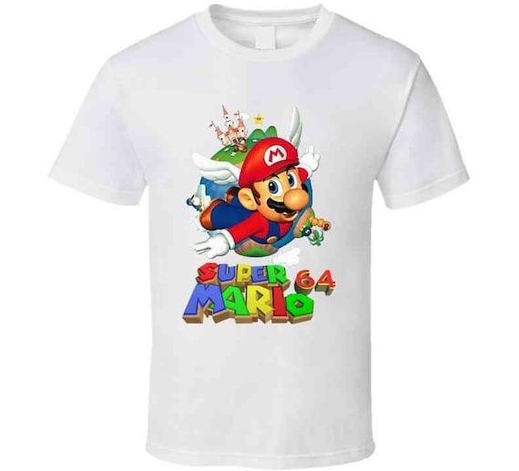 【ニンテンドー64 マリオTシャツ】スーパーマリオ64 Super Mario 64 Super Mario Classic Box Art Retro Video Game