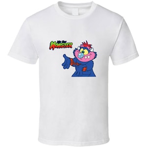 My Pet Monster Retro Cartoon T Shirt  - White