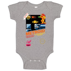 Metroid Retro Nes Box Art Baby One Piece