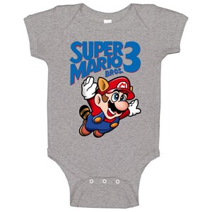 Super Mario Bros 3 Retro Nes Box Art Baby One Piece