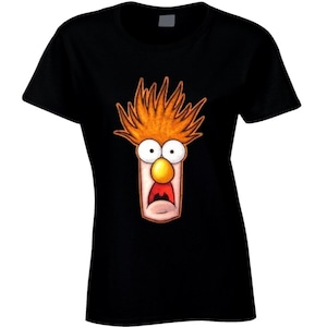 Beaker Big Face Funny Muppets Ladies T Shirt