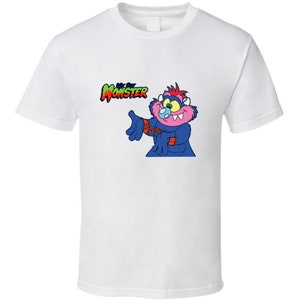 My Pet Monster Retro Cartoon T Shirt  - White