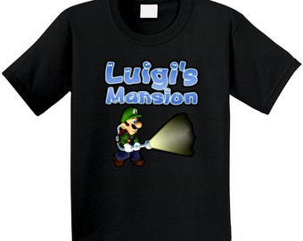 Luigi's Mansion Kids T-Shirt - Super Mario 100% Cotton