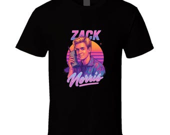 Zack Morris Saved By The Bell Retro 80's Neon Portrait Tv Show T Shirt